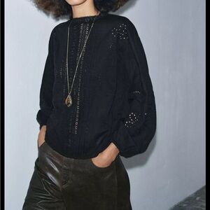 Zara Embroidered Lace Shirt ZW Collection